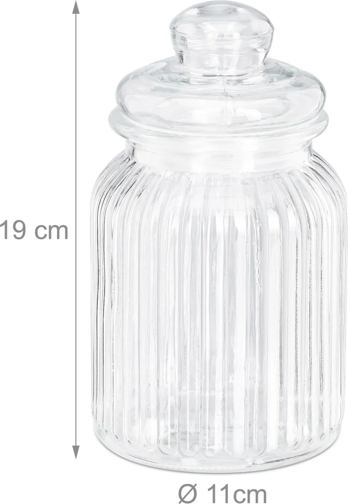 Relaxdays Vorratsgläser 6er Set 1000 Ml 6 Relaxdays Vorratsgläser 6er Set 1000 Ml – Bild 4