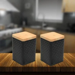 2er Set Metall Vorratsdose Mit Deckel 16x10,5x10,5cm - Schwarz 15 2er Set Metall Vorratsdose Mit Deckel 16x10,5x10,5cm - Schwarz -Mepalhom Geschaft f0a14e3ef329910a0f1dd0b69797e152