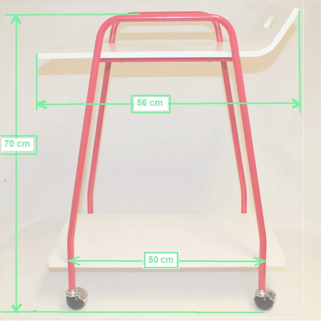 Beistelltisch Servierwagen Mit 2 Ablagen Rot Teewagen Servicewagen 6 Beistelltisch Servierwagen Mit 2 Ablagen Rot Teewagen Servicewagen – Bild 4