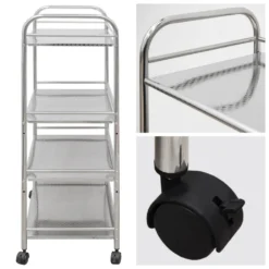 Edelstahl Küchenwagen 4 Etagen 60x35x100cm Servierwagen Rollregal Bad-Rollwagen 14 Edelstahl Küchenwagen 4 Etagen 60x35x100cm Servierwagen Rollregal Bad-Rollwagen -Mepalhom Geschaft f667e7cfb502780c58bbe75ec7a2b414