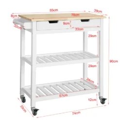 SoBuy Küchenwagen Mit 2 Schubladen Rollwagen Konsolentisch Weiß FKW68-WN -Mepalhom Geschaft f74d5dd99f60c578c4f47c6ee4059760